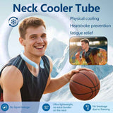 Blue PCM Neck Cooler Tube - Upgraded Phase Change Material Cooling Ring - Lightweight 135g, No Sweat, Long Lasting Relief for Sports, Office, and Outdoor Heat Stroke Prevention