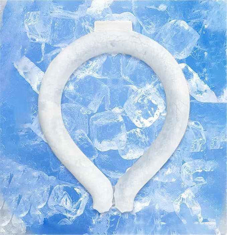 White PCM Neck Cooler Tube - Upgraded Phase Change Material Cooling Ring - Lightweight 135g, No Sweat, Long Lasting Relief for Sports, Office, and Outdoor Heat Stroke Prevention