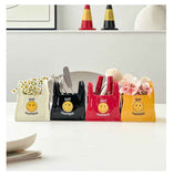 Red Ceramic Mini Tote Bag Pen Holder - Creative Desktop Storage Organizer for Makeup Brushes, Remote Controls and Stationery, Cute Smiley Decorative Container