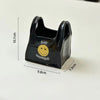 Black Ceramic Mini Tote Bag Pen Holder - Creative Desktop Storage Organizer for Makeup Brushes, Remote Controls and Stationery, Cute Smiley Decorative Container