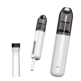 White Mini Wireless Handheld Vacuum Cleaner——Wireless Mini Dust Cleaner with Strong Suction, USB Type C Charging and Multi Purpose Cleaning Attachments