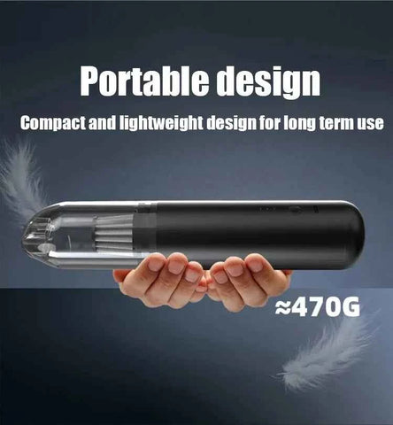 Black Mini Wireless Handheld Vacuum Cleaner——Wireless Mini Dust Cleaner with Strong Suction, USB Type C Charging and Multi Purpose Cleaning Attachments