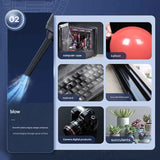 Black Portable Handheld Vacuum Cleaner - Cordless USB Rechargeable Mini Dust Cleaner with Blow and Suction Function, Multi Nozzle Attachments for Keyboard Desk Home Office Cleaning