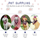 Pet Birthday Party Decoration Set Dog Birthday Bandana Hat Bow Tie Balloons and Happy Birthday Banner Kit