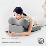 Blue Memory Foam Reading Pillow & Back Support Cushion with Adjustable Wedge, Ergonomic Neck and Lumbar Support for Bed, Sofa, Reading, Gaming and Relaxation