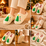 Christmas Home Comfort Set with Flannel Throw Blanket 130x150cm, Plush Indoor Slippers AU 4-5 and Santa Curtain Tiebacks, Cozy Holiday Gift Bundle