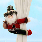 Christmas Santa Curtain Tiebacks Set of 2, Festive Plush Curtain Holders for Window Drapes, Holiday Home Decor
