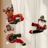 Christmas Santa Curtain Tiebacks Set of 2, Festive Plush Curtain Holders for Window Drapes, Holiday Home Decor