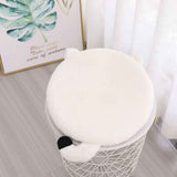 40cm Round Cat-Themed Seat Cushion (White Cat with Black Tail) — Slow-Rebound Memory Foam, Soft Plush, Washable — Ideal for Office Chairs, Bedrooms, Dorms, and Reading Nooks