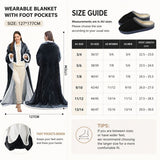 Wearable Electric Heated Blanket with Foot Pocket 127x177cm and Suede Fleece Slippers Set AU 13-14, Winter Warm Home Comfort Bundle