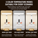 LED Desk Lamp with Digital Clock Temperature Display Pen Holder and Phone Stand Foldable Eye Caring Study Reading Light for Students Home Office