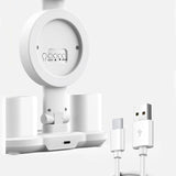LED Foldable Eye-Caring Reading Desk Lamp with Smart Clock Display, USB Rechargeable Study Light, Pen Holders & Phone Stand