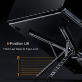 Grayish blue Foldable Magnetic Phone & Tablet Stand Aluminium Alloy Laptop Holder Adjustable Desktop Stand for Mobile Phone, Tablet and Notebook