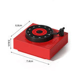 Red Record Player Mechanical Timer Magnet Timer for Study, Productivity and Time Management, Wind-Up Countdown Alarm, No Battery Required, Pomodoro Timer