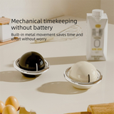 Beige Retro Planet Mechanical Kitchen Timer Magnetic Countdown Clock Battery-Free Metal Core Loud Alarm for Cooking Study