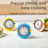 Pink Visual Mechanical Kitchen Timer with Magnetic Backing - Battery-Free Countdown Alarm for Cooking, Study & Time Management