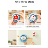 Pink Visual Mechanical Kitchen Timer with Magnetic Backing - Battery-Free Countdown Alarm for Cooking, Study & Time Management