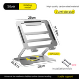 360° Rotating Laptop Stand(Silver) & Magnetic Mechanical Timer(Beige) Set - Ergonomic Cooling Desk Organizer for Study, Cooking & Productivity