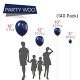 140PCS Dark blue Balloon Garland Kit Latex Balloon Arch Set for Birthday Wedding Party Decoration Dark blue Party Balloon Arch Kit with Multiple Sizes