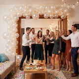 140PCS Transparent Balloon Garland Kit Latex Balloon Arch Set for Birthday Wedding Party Decoration Transparent Party Balloon Arch Kit with Multiple Sizes
