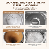 White Electric Self Stirring Mug with Temperature Display Type-C Rechargeable Insulated Coffee Mixing Cup Portable Magnetic Stirring Mug for Coffee Milk Protein Shake Home Office Use