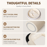 White Electric Self Stirring Mug with Temperature Display Type-C Rechargeable Insulated Coffee Mixing Cup Portable Magnetic Stirring Mug for Coffee Milk Protein Shake Home Office Use