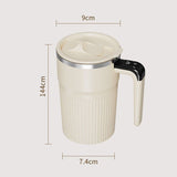 Green Electric Self Stirring Mug with Temperature Display Type-C Rechargeable Insulated Coffee Mixing Cup Portable Magnetic Stirring Mug for Coffee Milk Protein Shake Home Office Use