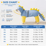 Blue Dog Raincoat Dinosaur Hooded Waterproof Jacket 4XL Size with Leash Hole Removable Tail Cover Full Body Coverage Pet Rain Coat for Outdoor Walking Large Dogs