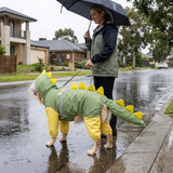 Green Dog Raincoat Dinosaur Hooded Waterproof Jacket 7XL Size with Leash Hole Removable Tail Cover Full Body Coverage Pet Rain Coat for Outdoor Walking Large Dogs