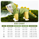 Green Size L Waterproof Dinosaur Dog Raincoat with Harness Hole Full Body Pet Rain Jacket for Small Dogs Tail Cover Lightweight Outdoor Walking