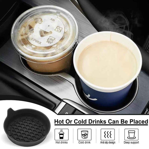 4 Pack Silicone Car Cup Holder Coaster Set – Anti-Slip Heat Resistant Car Cup Mats, Universal Car Interior Drink Pad Accessories