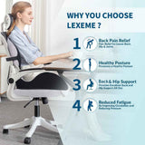 Memory Foam Seat Cushion & Lumbar Support Pillow Set – Ergonomic Office Chair & Car Seat Pad for Lower Back Pain Relief, Hip & Back Comfort