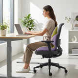 Purple Ergonomic Memory Foam Seat Cushion with Lumbar Support - Integrated Backrest Design, Breathable Hollow Core for Office and Car Use In Australia - Darrahopens