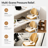 Purple Ergonomic Memory Foam Seat Cushion with Lumbar Support - Integrated Backrest Design, Breathable Hollow Core for Office and Car Use In Australia - Darrahopens
