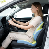 Blue Ergonomic Memory Foam Seat Cushion with Lumbar Support - Integrated Backrest Design, Breathable Hollow Core for Office and Car Use In Australia - Darrahopens