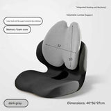 Black Ergonomic Memory Foam Seat Cushion with Lumbar Support - Integrated Backrest Design, Breathable Hollow Core for Office and Car Use In Australia - Darrahopens