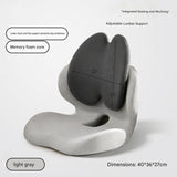 Gray Ergonomic Memory Foam Seat Cushion with Lumbar Support - Integrated Backrest Design, Breathable Hollow Core for Office and Car Use In Australia - Darrahopens