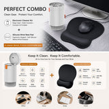 Black silicone wrist rest with 20-in-1 electronics cleaning kit - portable multi-functional brush set, ergonomic mouse pad, suitable for office and travel. In Australia - Darrahopens