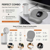 Gray silicone wrist rest with 20-in-1 electronics cleaning kit - portable multi-functional brush set, ergonomic mouse pad, suitable for office and travel. In Australia - Darrahopens