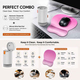 Gradient Pinkish White silicone wrist rest with 20-in-1 electronics cleaning kit - portable multi-functional brush set, ergonomic mouse pad, suitable for office and travel. In Australia - Darrahopens