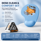 Wrist Support Mouse Pad and (Black) Desk Cleaning Kit Combo Set Ergonomic Gel Wrist Rest with Screen Keyboard Cleaning Tools for Office Home Gaming Desk Setup In Australia - Darrahopens