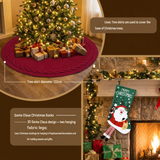 Knitted Christmas Tree Skirt & Santa Stocking Combo Set Festive Holiday Home Decor Reusable Xmas Decoration Fireplace Tree Base Cover Gift Ready Seasonal Ornament In Australia - Darrahopens
