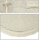 Festive Holiday Home Decoration Set - White Knitted Christmas Tree Skirt & Reindeer Stocking Combo for Cozy Seasonal Styling In Australia - Darrahopens