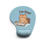 Ergonomic Gel Wrist Support Mouse Pad Cat reading pattern (I'm fine!)  Soft Silicone Wrist Rest Desk Accessory for Office Home Gaming Comfortable Non Slip Ergonomic Computer Use In Australia - Darrahopens