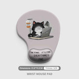 Ergonomic Gel Wrist Support Mouse Pad Cat goes to work pattern  Soft Silicone Wrist Rest Desk Accessory for Office Home Gaming Comfortable Non Slip Ergonomic Computer Use In Australia - Darrahopens