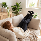 Cute Animal Plush Floor Socks - Black Puppy Thickened Coral Fleece Non-Slip Indoor Winter Warm Sleep Socks with Non-Slip Dots, Comfortable for Home Use In Australia - Darrahopens