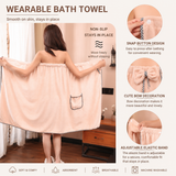 4PCS Spa Set Bath Wrap Purple bath towel Yellow stripes Cat Ear Headband Wristbands Coral Fleece Quick Dry Absorbent Skincare Shower Hair Wash Set Home Spa Gift