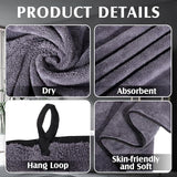 Light blue men's bath towel and gray towel set, made of coral fleece, quick-drying and absorbent. The towels have adjustable snap buttons, are soft and comfortable, and suitable for bathrooms, gyms, saunas, home spas, and other occasions