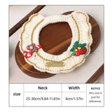 Christmas Pet Collar（Cane and pine cone） Knitted Festive Dog Cat Collar Red Green Adjustable Soft Lightweight Holiday Pet Accessories for Small Dogs and Cats  Party Wear