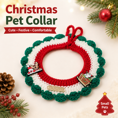 Christmas Pet Collar（Snowman, deer, old man） Knitted Festive Dog Cat Collar Red Green Adjustable Soft Lightweight Holiday Pet Accessories for Small Dogs and Cats  Party Wear In Australia - Darrahopens